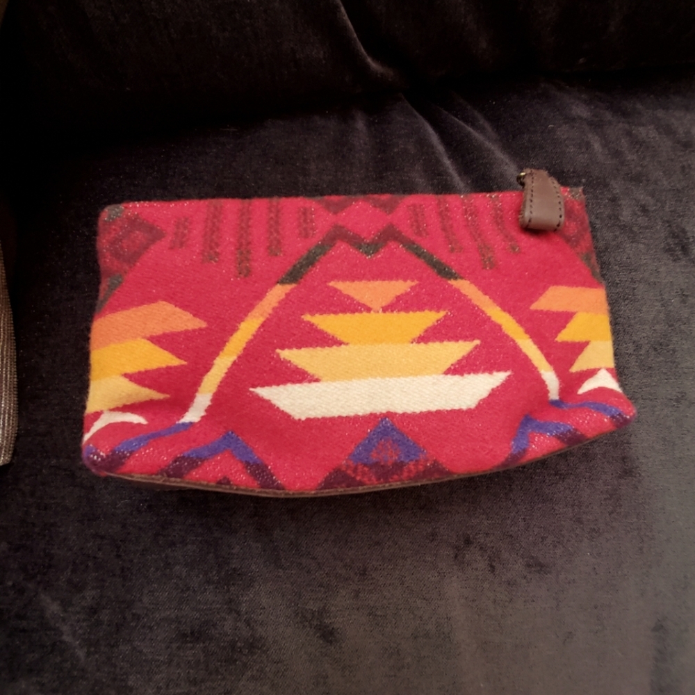 Pendleton Double Zip Clutch Make Up Bag - image 1